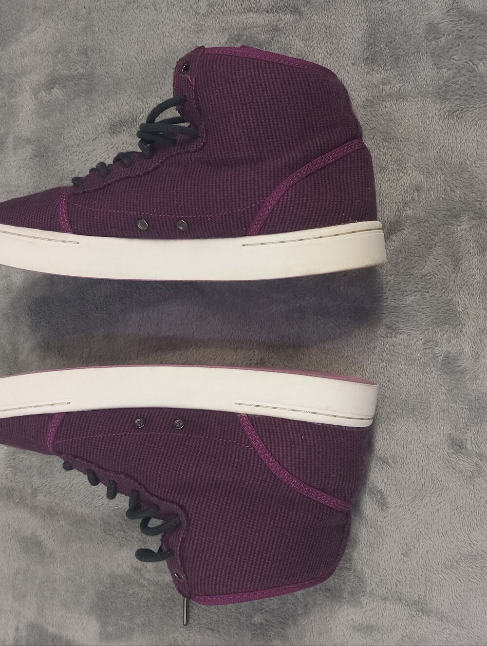 Jordan Women's High-Top Canvas Sneakers in Deep Plum Size 6.5 - Picture 7 of 11